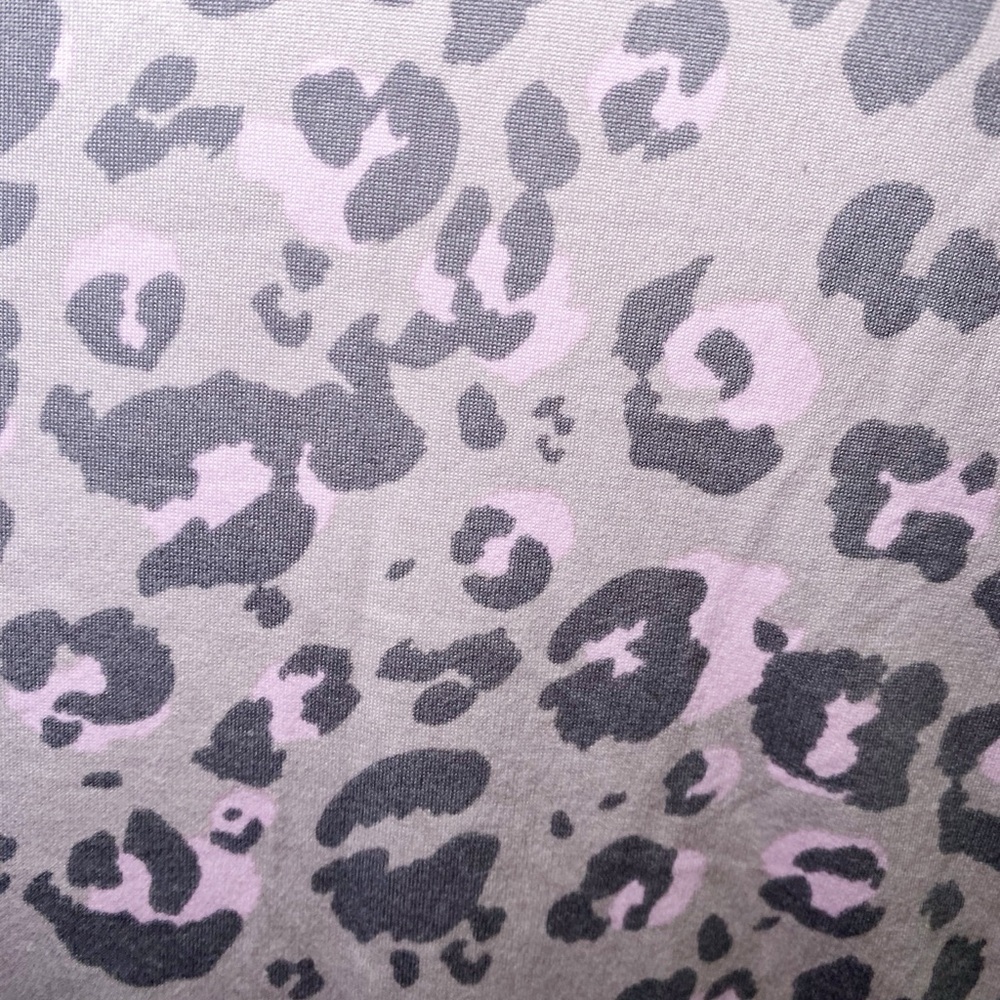 Cuddl Duds Pink and Tan Leopard Button Down Pajama Top - Picture 12 of 12